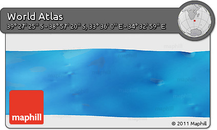Physical Panoramic Map of the Area around 39° 12' 22" S, 34° 4' 30" E