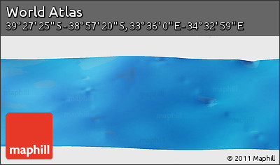 Physical Panoramic Map of the Area around 39° 12' 22" S, 34° 4' 30" E