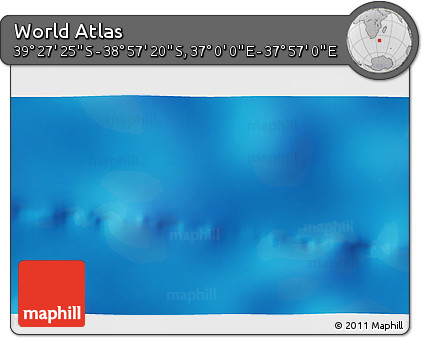 Physical 3D Map of the Area around 39° 12' 22" S, 37° 28' 30" E