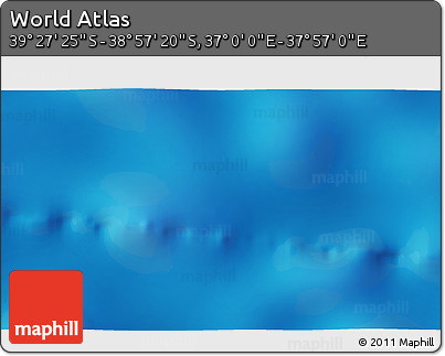 Physical 3D Map of the Area around 39° 12' 22" S, 37° 28' 30" E
