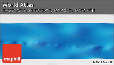 Physical Panoramic Map of the Area around 39° 12' 22" S, 37° 28' 30" E