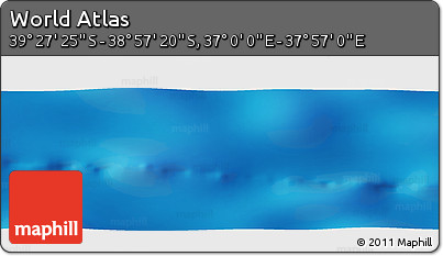 Physical Panoramic Map of the Area around 39° 12' 22" S, 37° 28' 30" E