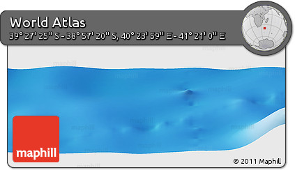 Physical Panoramic Map of the Area around 39° 12' 22" S, 40° 52' 30" E