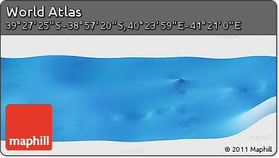 Physical Panoramic Map of the Area around 39° 12' 22" S, 40° 52' 30" E