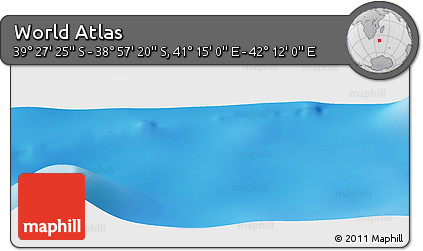 Physical Panoramic Map of the Area around 39° 12' 22" S, 41° 43' 30" E