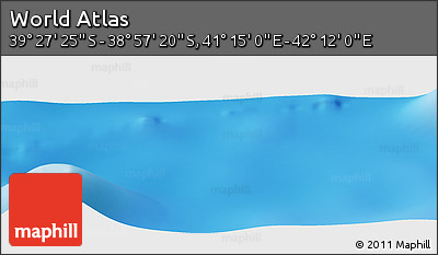 Physical Panoramic Map of the Area around 39° 12' 22" S, 41° 43' 30" E