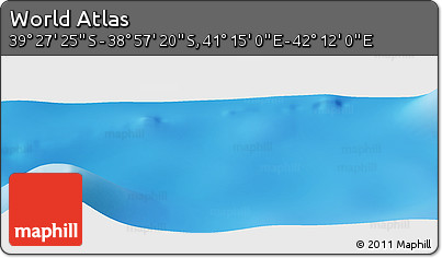Physical Panoramic Map of the Area around 39° 12' 22" S, 41° 43' 30" E