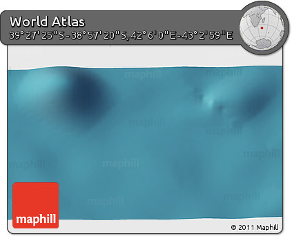 Satellite 3D Map of the Area around 39° 12' 22" S, 42° 34' 30" E