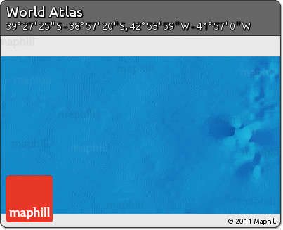 Physical 3D Map of the Area around 39° 12' 22" S, 42° 25' 29" W