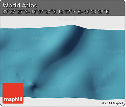 Satellite 3D Map of the Area around 39° 12' 22" S, 43° 25' 29" E