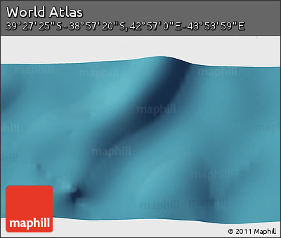 Satellite 3D Map of the Area around 39° 12' 22" S, 43° 25' 29" E