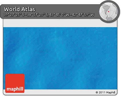 Physical 3D Map of the Area around 39° 12' 22" S, 43° 16' 29" W