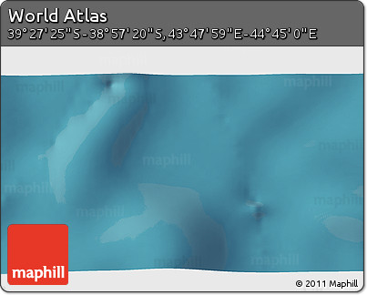 Satellite 3D Map of the Area around 39° 12' 22" S, 44° 16' 29" E