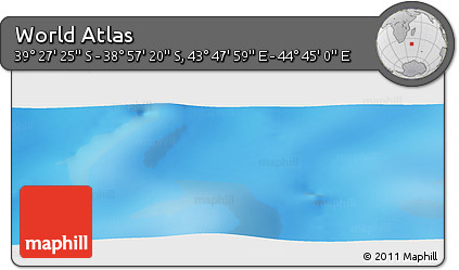 Physical Panoramic Map of the Area around 39° 12' 22" S, 44° 16' 29" E