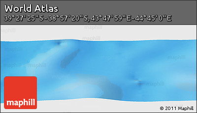 Physical Panoramic Map of the Area around 39° 12' 22" S, 44° 16' 29" E