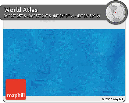 Physical 3D Map of the Area around 39° 12' 22" S, 44° 7' 30" W