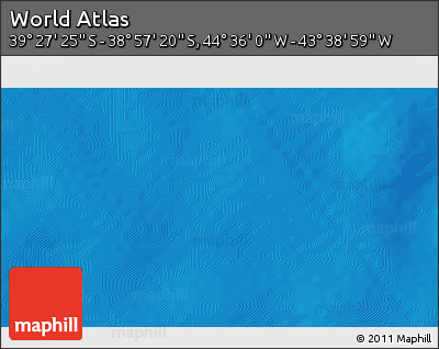 Physical 3D Map of the Area around 39° 12' 22" S, 44° 7' 30" W