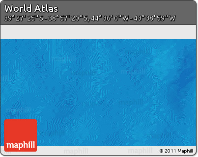 Physical 3D Map of the Area around 39° 12' 22" S, 44° 7' 30" W