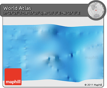 Physical 3D Map of the Area around 39° 12' 22" S, 45° 58' 30" E