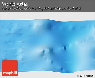 Physical 3D Map of the Area around 39° 12' 22" S, 45° 58' 30" E
