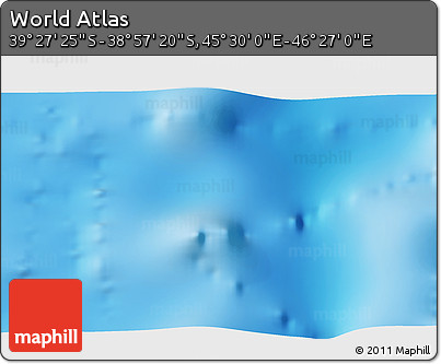 Physical 3D Map of the Area around 39° 12' 22" S, 45° 58' 30" E