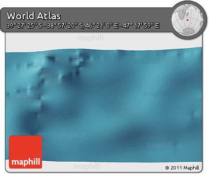 Satellite 3D Map of the Area around 39° 12' 22" S, 46° 49' 30" E