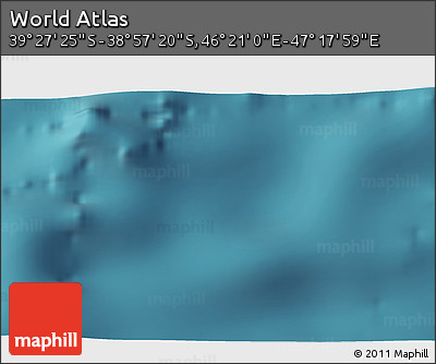 Satellite 3D Map of the Area around 39° 12' 22" S, 46° 49' 30" E
