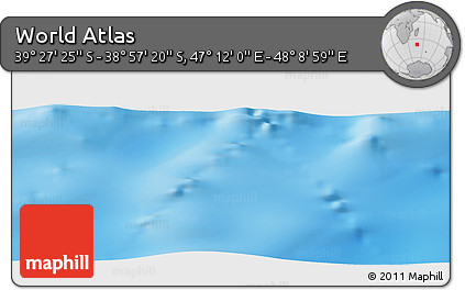 Physical Panoramic Map of the Area around 39° 12' 22" S, 47° 40' 29" E