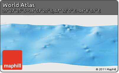 Physical Panoramic Map of the Area around 39° 12' 22" S, 47° 40' 29" E