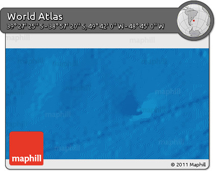 Political 3D Map of the Area around 39° 12' 22" S, 49° 13' 30" W