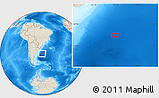 Shaded Relief Location Map of the area around 39° 12' 22" S, 49° 13' 30" W