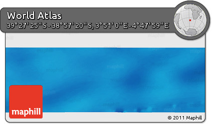 Physical Panoramic Map of the Area around 39° 12' 22" S, 4° 19' 30" E