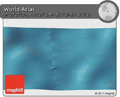 Satellite 3D Map of the Area around 39° 12' 22" S, 50° 13' 30" E