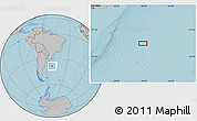 Gray Location Map of the area around 39° 12' 22" S, 50° 4' 30" W, hill shading