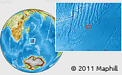 Physical Location Map of the area around 39° 12' 22" S, 55° 19' 30" E