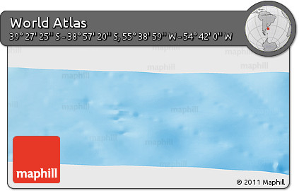 Shaded Relief Panoramic Map of the Area around 39° 12' 22" S, 55° 10' 29" W