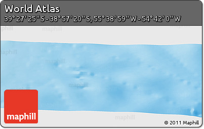 Shaded Relief Panoramic Map of the Area around 39° 12' 22" S, 55° 10' 29" W