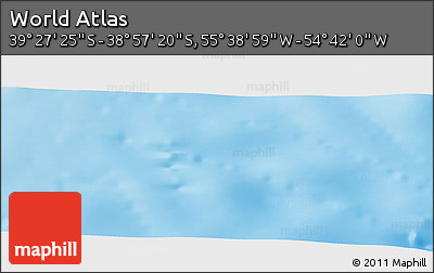 Shaded Relief Panoramic Map of the Area around 39° 12' 22" S, 55° 10' 29" W