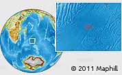Physical Location Map of the area around 39° 12' 22" S, 60° 25' 29" E