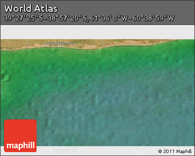 Satellite 3D Map of the Area around 39° 12' 22" S, 61° 7' 30" W