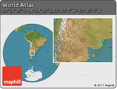 Satellite Location Map of the Area around 39° 12' 22" S, 66° 13' 29" W