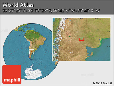 Satellite Location Map of the Area around 39° 12' 22" S, 66° 13' 29" W