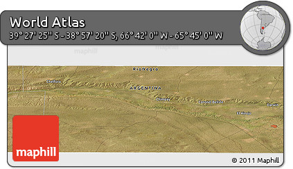 Satellite Panoramic Map of the Area around 39° 12' 22" S, 66° 13' 29" W