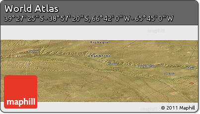Satellite Panoramic Map of the Area around 39° 12' 22" S, 66° 13' 29" W
