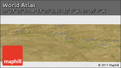 Satellite Panoramic Map of the Area around 39° 12' 22" S, 66° 13' 29" W
