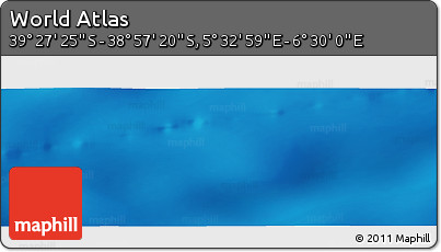 Physical Panoramic Map of the Area around 39° 12' 22" S, 6° 1' 30" E