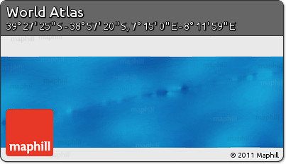 Physical Panoramic Map of the Area around 39° 12' 22" S, 7° 43' 29" E