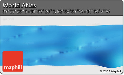 Shaded Relief Panoramic Map of the Area around 39° 12' 22" S, 82° 22' 30" W