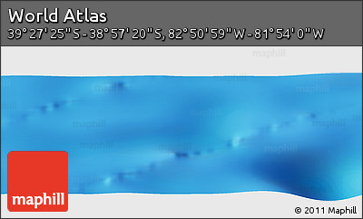 Shaded Relief Panoramic Map of the Area around 39° 12' 22" S, 82° 22' 30" W