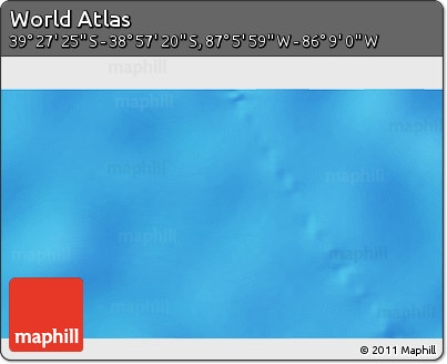 Physical 3D Map of the Area around 39° 12' 22" S, 86° 37' 30" W